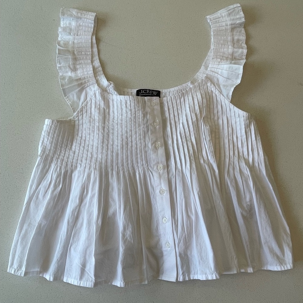 J. Crew White Peplum top